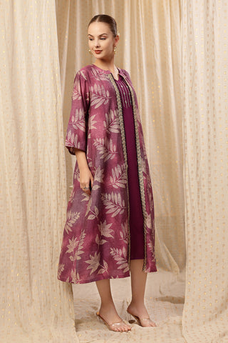 Soft Soft Texture of Laila – The Jewel-Tone Feeding Jacket Dress Set - Breathable & Comfy