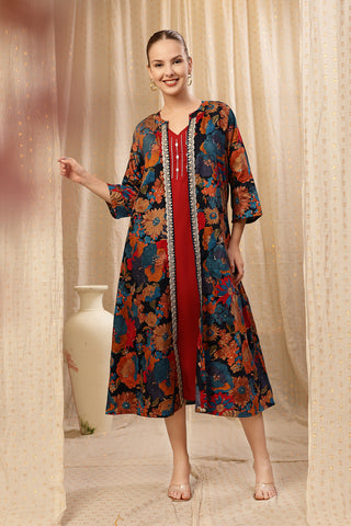 Practical Soft Feeding Dress with Pockets - Laila – The Jewel-Tone Feeding Jacket Dress Set