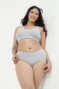 Sera Fine-Rib Bra - Grey Melange