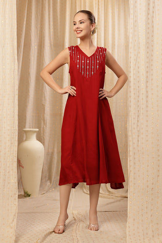 Back View of Laila – The Jewel-Tone Feeding Jacket Dress Set - Flattering Silhouette for Pregnancy