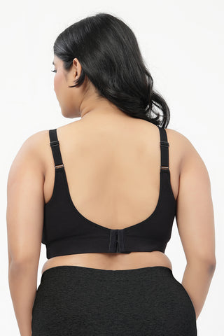 Riva Fine-Rib Cotton Feeding Bra - Black