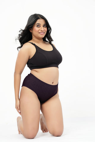 Riva Fine-Rib Cotton Feeding Bra - Black