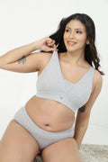 SecureFit Cotton Fixed-Pad Bra - Grey Melange