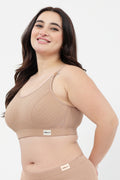Riva Fine-Rib Cotton Feeding Bra - Skin