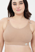 Riva Fine-Rib Cotton Feeding Bra - Skin