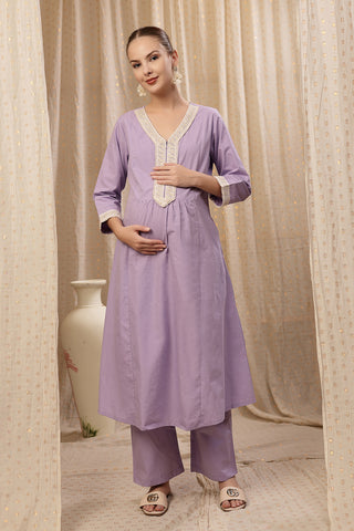 https://houseofzelena.com/collections/new-arrivals/products/maternity-cotton-kurta-pant-set-lavender