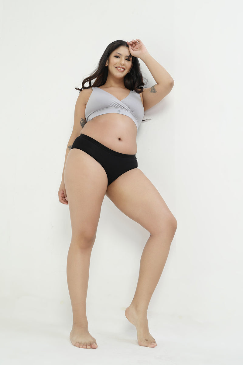 247 (Upgraded) Silver Grey Modal Padded Maternity Feeding Bra
