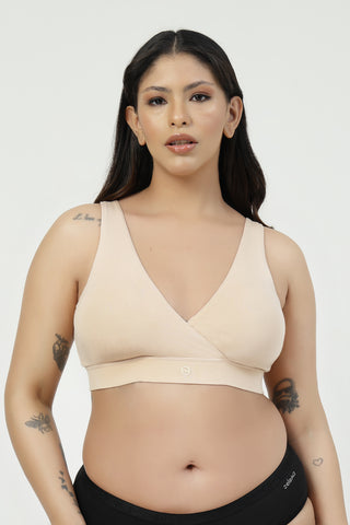 247 (Upgraded) Modal Padded Maternity Feeding Bra - Butter