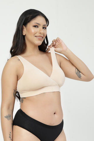247 (Upgraded) Modal Padded Maternity Feeding Bra - Butter