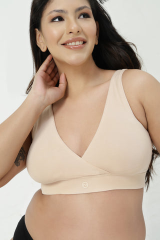 247 (Upgraded) Modal Padded Maternity Feeding Bra - Butter