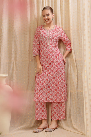 Zipless Feeding Kurta-Pant Set - Pink