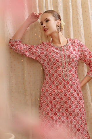 Zipless Feeding Kurta-Pant Set - Pink