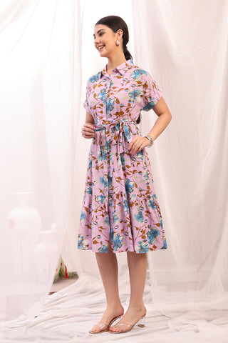 House of Zelena Floral Printed Zipless Feeding Maternity Dress - Trusted by Mothers for Quality