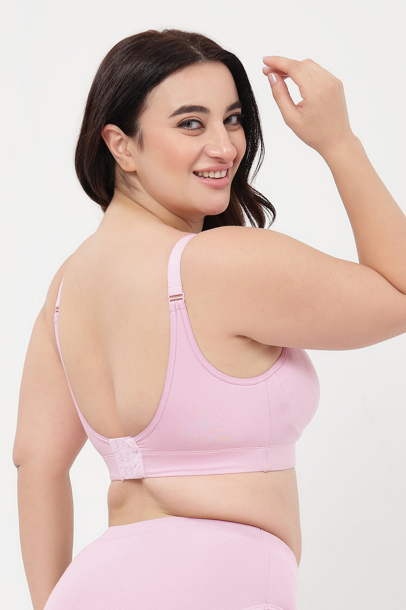SecureFit Cotton Non-Padded Feeding Bra - Baby Pink