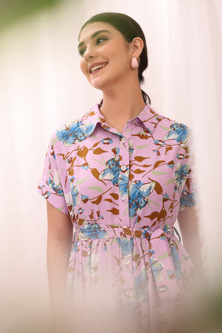 Practical Rayon Feeding Dress with Pockets - Floral Printed Zipless Feeding Maternity Dress