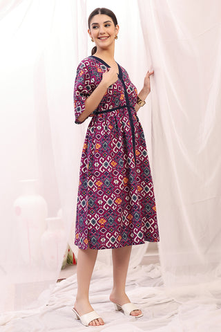 Elegant Multi Look of Floral Printed Zipless Feeding Shirtdress - Perfect for Any Occasion