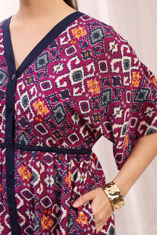 Practical Rayon Feeding Dress with Pockets - Floral Printed Zipless Feeding Shirtdress