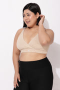 247 Extra Support Cotton Feeding Bra with Adjuster - Melange Beige