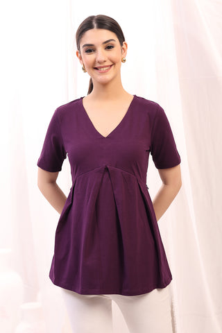 https://houseofzelena.com/products/pleated-cotton-maternity-nursing-top-plum