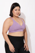 247 Extra Support Cotton Feeding Bra with Adjuster - Melange Purple