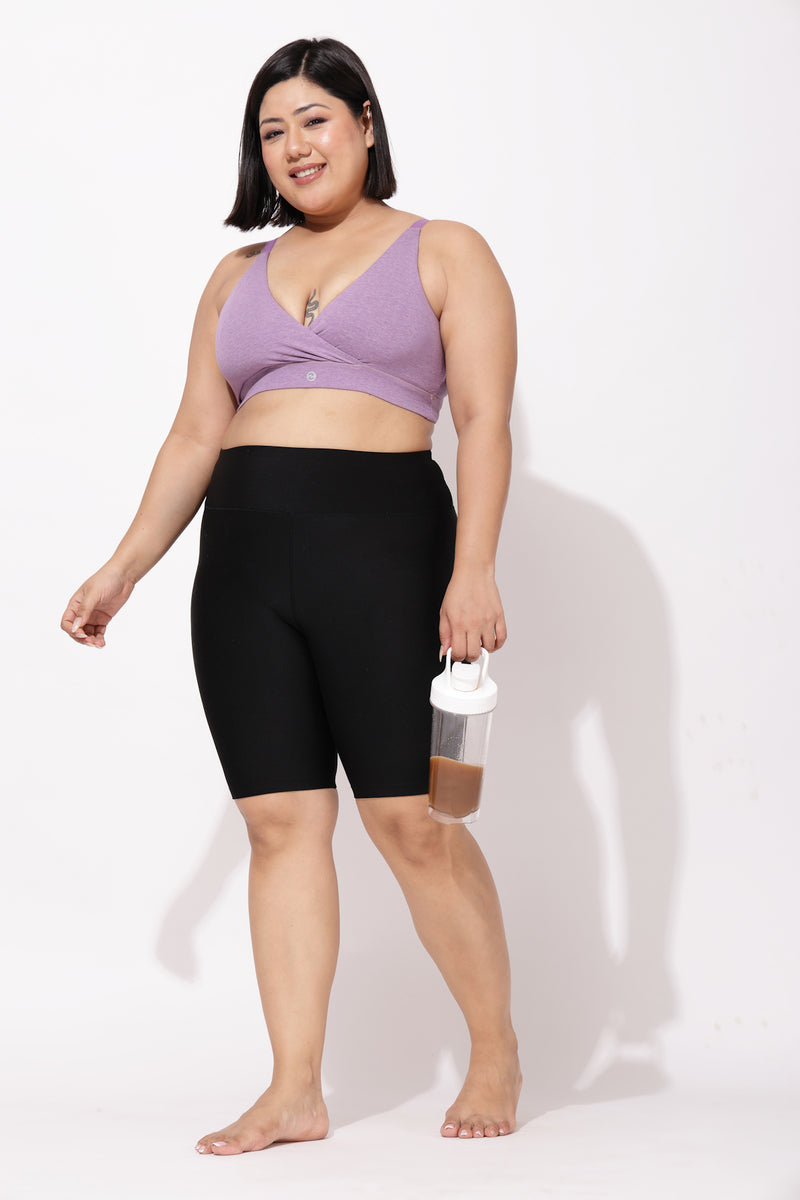 247 Extra Support Cotton Feeding Bra with Adjuster - Melange Purple