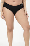 Cotton Mid-Rise Hipster - Black
