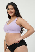 SecureFit Cotton Fixed-Pad Bra - Lavender