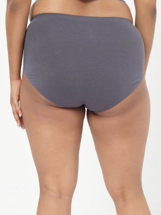 Cotton Bonded High-Rise Hipster - Dark Grey