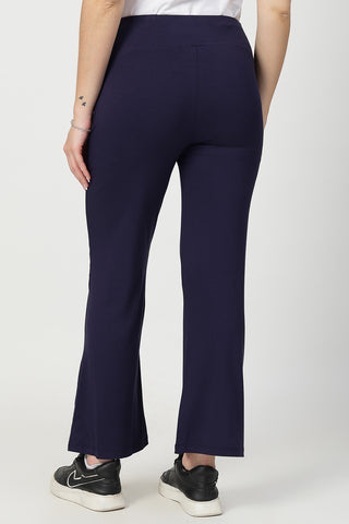 Navy Pants pocket; functional pockets store keys and small items securely.