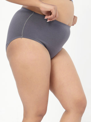 Cotton Bonded High-Rise Hipster - Dark Grey