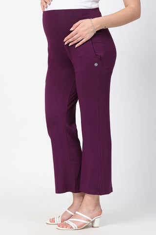 Deep Burgundy Pants fabric; stretch material ensures comfortable fit and breathability.