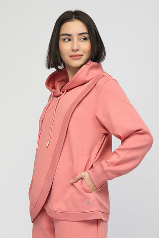 Anaya Maternity zipless Feeding Hoodie - Pink