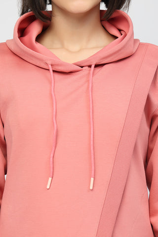 Anaya Maternity zipless Feeding Hoodie - Pink