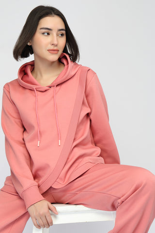 Anaya Maternity zipless Feeding Hoodie - Pink