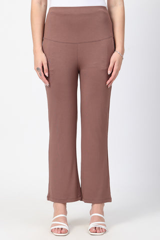 Mocha High Waist Pants; panel stretches to accommodate growth through all stages.