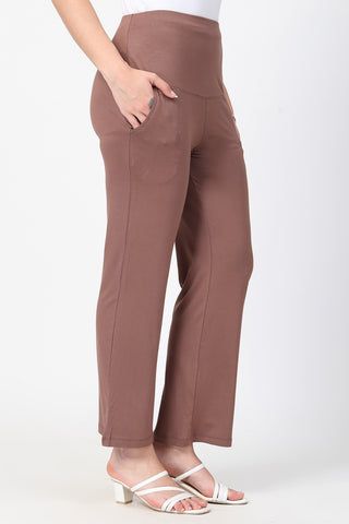 Mocha Flared Pants back; fit contours to the back and hips for full coverage.