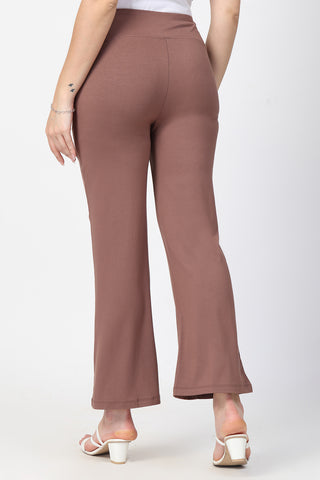 Mocha Maternity Pants pocket; functional pockets store phone and small essentials securely.