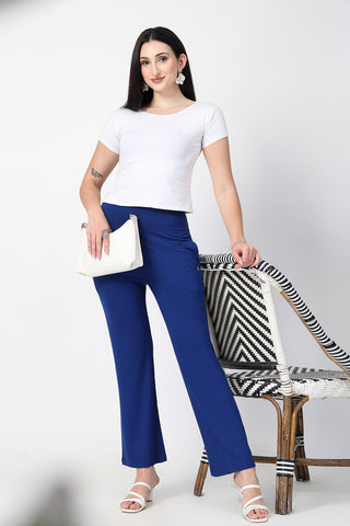 Royal Blue Flared Pants movement; cut allows for comfortable leg movement and a non-restrictive fit.