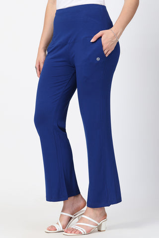 Royal Blue Maternity Pants; high waist fit provides support after delivery.