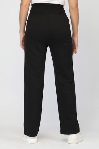 Laya Ribbed Band Maternity Pant - Black