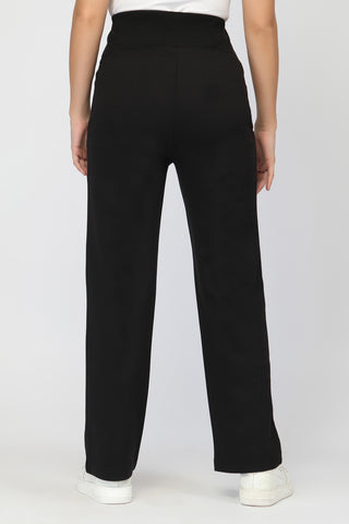 Laya Ribbed Band Maternity Pant - Black