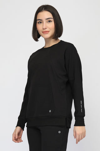 Laya Maternity Feeding Sweatshirt - Black