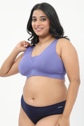 Fixed Padded Modal Maternity Bra with Support - Royal Blue
