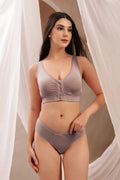 Woodrose Feeding Bra: Wire-free support system provides lift and shape.