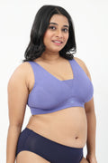 Fixed Padded Modal Maternity Bra with Support - Royal Blue