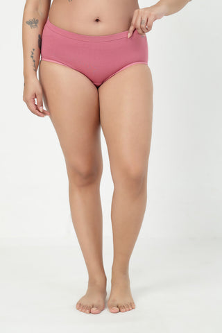 High-Waist Cotton Comfort Hipster (Pack of 4) (Black, Blush, Grey Melange & Light Skin)