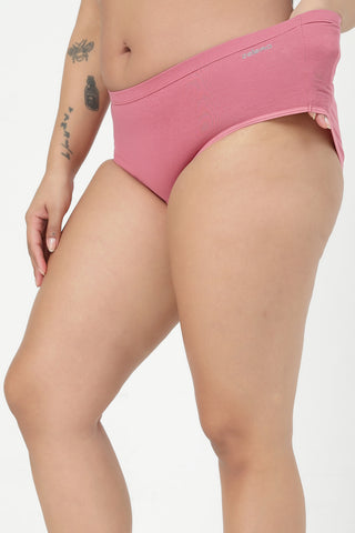 High-Waist Cotton Comfort Hipster (Pack of 4) (Black, Blush, Grey Melange & Light Skin)