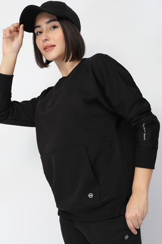 Laya Maternity Feeding Sweatshirt - Black