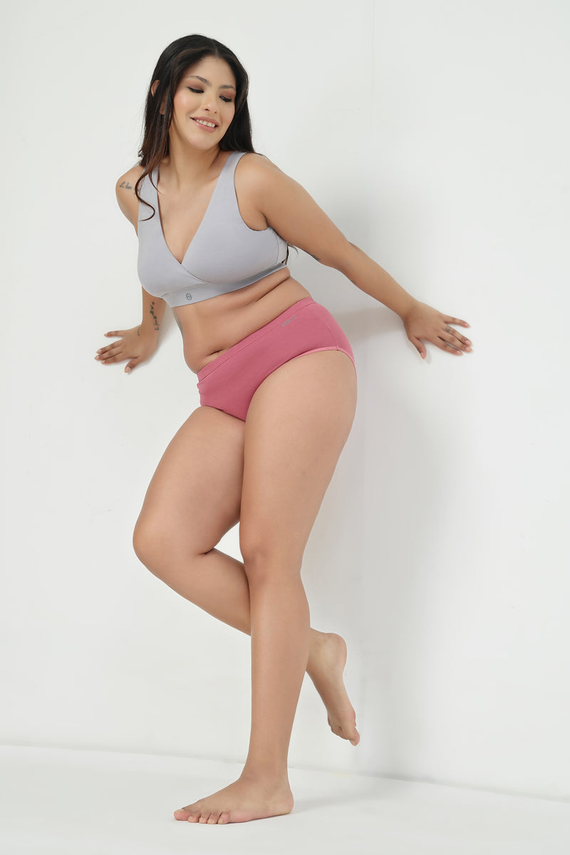 Cotton High-Rise Hipster - Blush