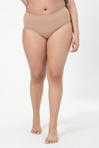 High-Waist Cotton Comfort Hipster (Pack of 4) (Black, Blush, Grey Melange & Light Skin)